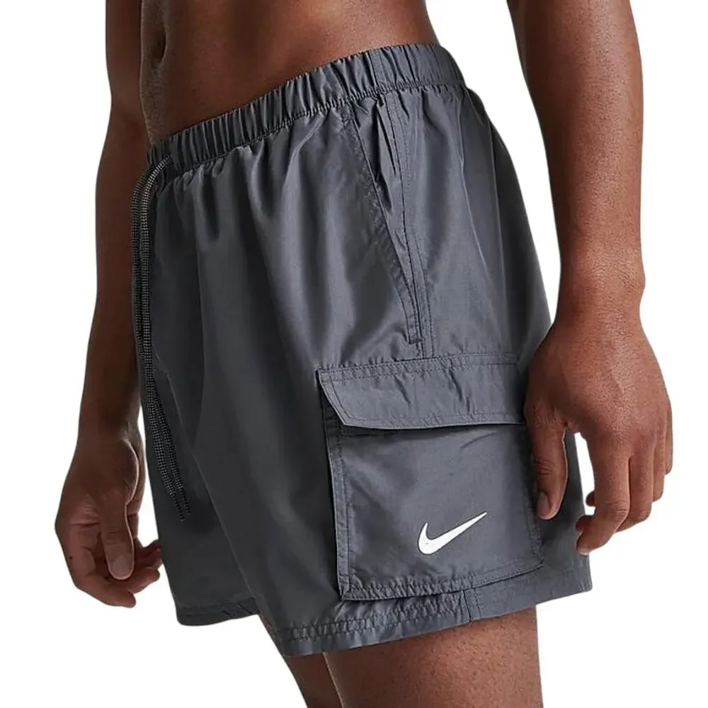 Nike Men’s Dark Grey Packable Cargo Pocket Volley Swim Shorts Size Large